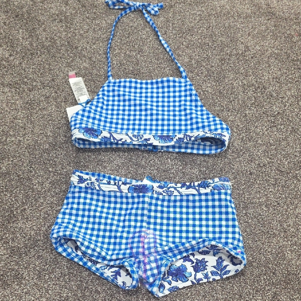 Tommy Bahama Reversable Blue and White Two Piece Set with Floral Print - Picture 4 of 5